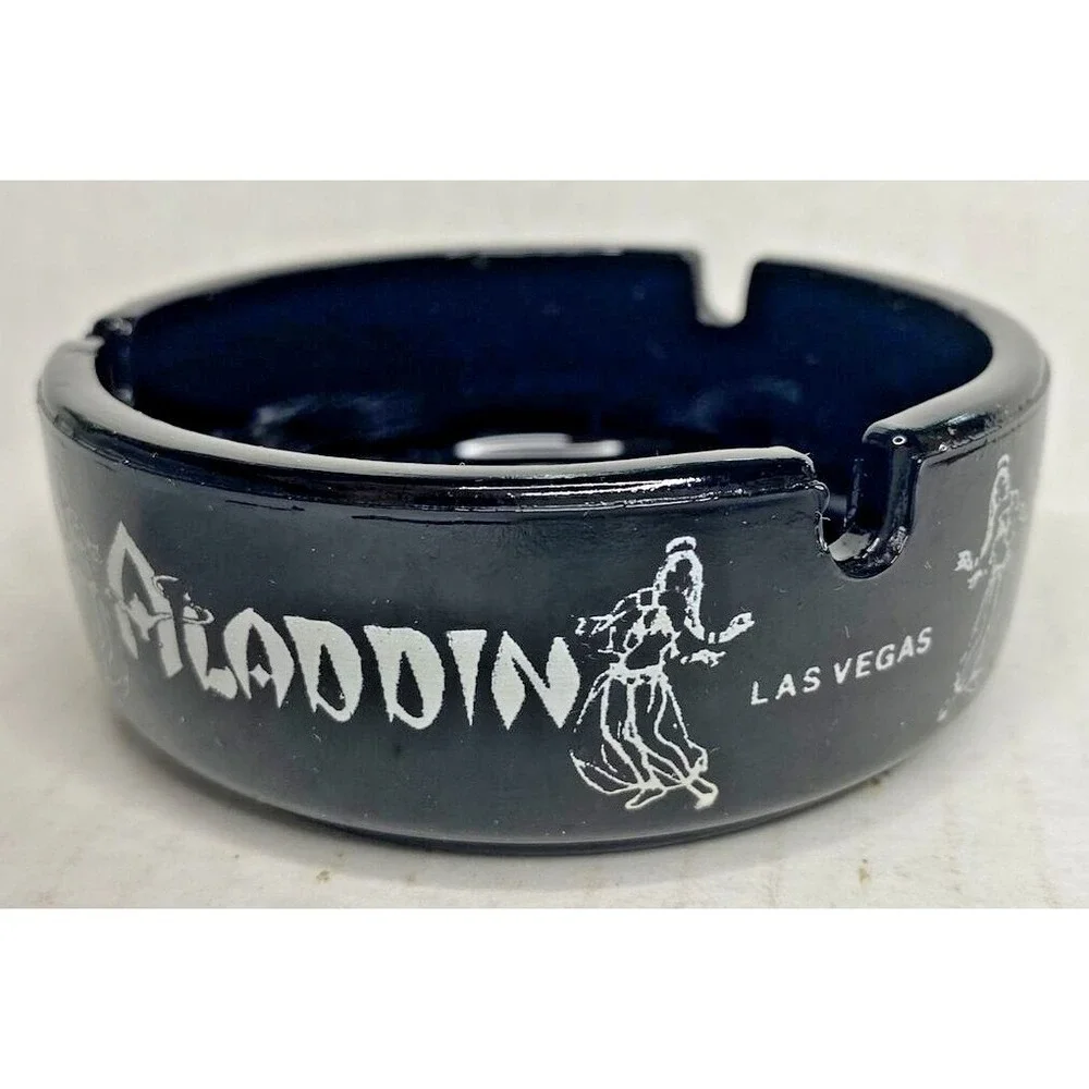 Aladdin Hotel Casino Las Vegas Black Ashtray PB187-5